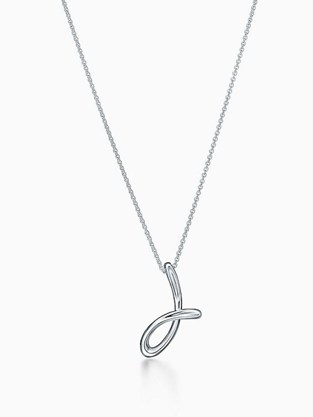 Tiffany & Co. Silver Elsa Peretti Alphabet Letter Pendant Necklace - Letter J